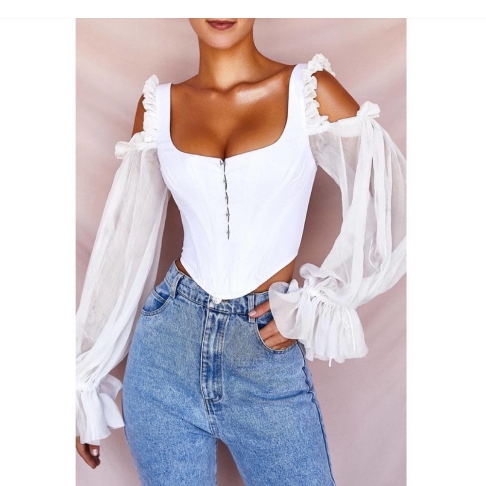 House of CB Claudette White Corset Top